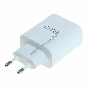 OTB hálózati töltő adapter 2db USB csatlakozó, 2.4A, fehér kép