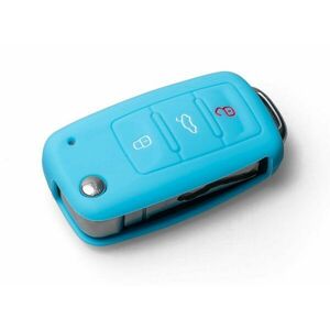 Védő szilikon kulcstartó tok VW/Seat/Skoda, kilökődő kulccsal, világoskék színben kép