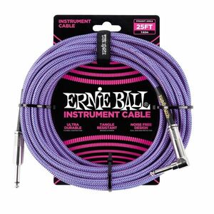 Ernie Ball 25' Braided Cable Purple kép