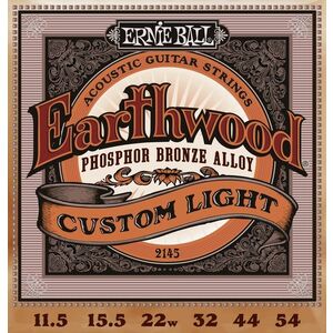 Ernie Ball 2145 Earthwood Phosphor Bronze Strings Custom Light kép