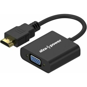 AlzaPower HDMI (M) to VGA (F) with 3, 5mm Jack adapter - matt fekete kép