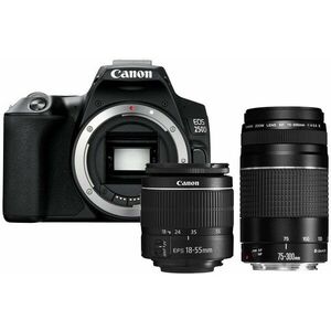 Canon EOS 250D fekete + EF-S 18-55 mm f/3, 5-5, 6 DC III + EF 75-300 mm f/4-5.6 III kép