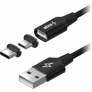 AlzaPower MagCore 2in1 USB-C + Micro USB - 3A, 2m, fekete kép