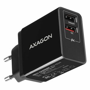 AXAGON ACU-QS24 hálózati adapter Smart 5 V 1, 2 A + 1x QC3.0, 24 W, fekete kép