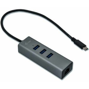 I-TEC USB-C Metal 3-port HUB GLAN-nal kép