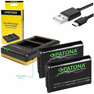 PATONA Dual Quick - Sony NP-BX1 + 2 x 1090mAh akkumulátor USB kép