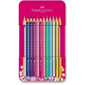 Faber-Castell Sparkle színesceruzák, 12 szín design pléhdobozban kép