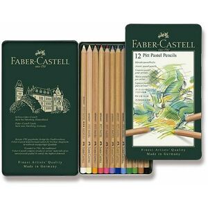 Faber-Castell Pitt Pastell színesek pléhdobozban, 12 szín kép