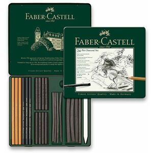 Faber-Castell Pitt Monochrome rajzszén fémdobozban, 24 db-os készlet kép