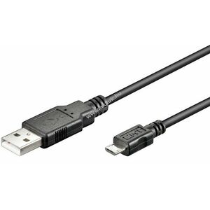 Goobay USB adat- és töltőkábel 2.0 micro USB csatlakozóval 30cm fekete (dupla árnyékolású) kép