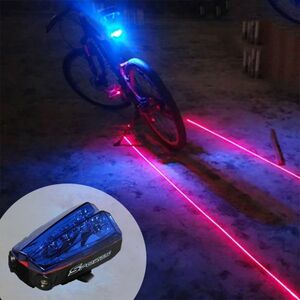 Kék, kerékpár lámpa, bicikli lámpa, lézeres hátsó lámpa kép