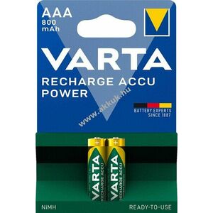 Varta akku AAA/HR03 ready to Use 800mAh NiMH 2db/csom. kép