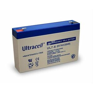 Ultracell ólom akku 6V 7Ah UL7-6 csatlakozó: F1 kép