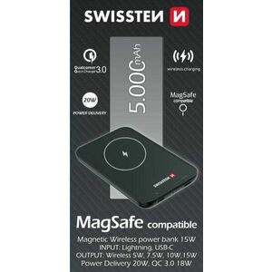 Swissten Power Bank for iPhone 12 (MagSafe compatible) 5000 mAh kép