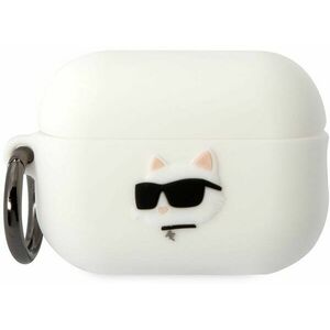 Karl Lagerfeld 3D Logo NFT Choupette Head Airpods Pro 2 fehér szilikon tok kép