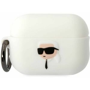 Karl Lagerfeld 3D Logo NFT Karl Head Airpods Pro 2 fehér szilikon tok kép