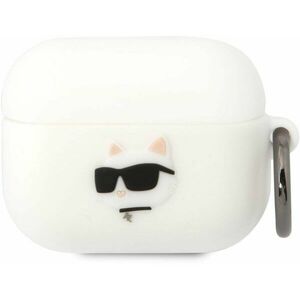 Karl Lagerfeld 3D Logo NFT Choupette Head Airpods Pro fehér szilikon tok kép