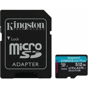 Kingston Canvas Go! Plus microSDXC 512GB + SD adapter kép