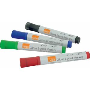 NOBO Glass Whiteboard Markers, vegyes színek - 4 darabos csomag kép