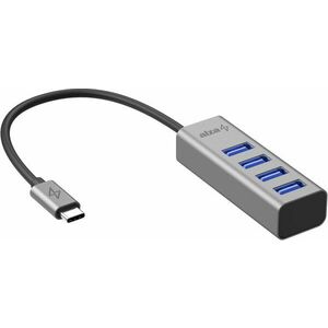 AlzaPower AluCore USB-C (M) - 4× USB-A (F) asztroszürke kép