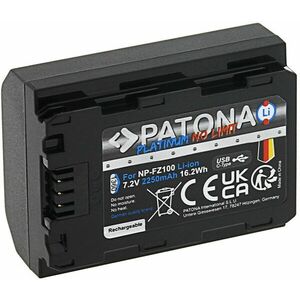 PATONA akkumulátor Sony NP-FZ100 2250mAh Li-Ion Platinum USB-C töltéshez kép