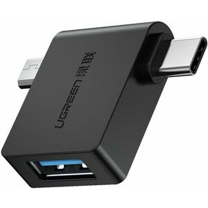 Ugreen mikro USB (M) + USB-C (M) - USB 3.0 (F) OTG adapter fekete kép