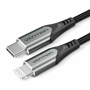 Vention Lightning MFi to USB-C Braided Cable (C94) 2m Gray Aluminum Alloy Type kép