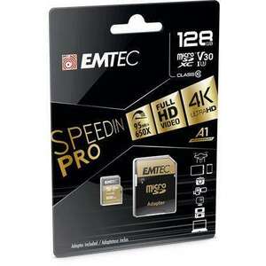 EMTEC Memóriakártya, microSDXC, 128GB, UHS-I/U3/V30/A2, 100/95 MB... kép