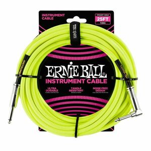 Ernie Ball 25' Braided Cable Neon Yellow kép