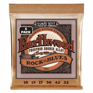 Ernie Ball 3551 Earthwood Rock & Blues Phoshor Bronze 3-Pack kép