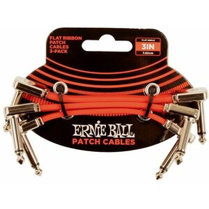 Ernie Ball 3" Flat Ribbon Patch Cable Red 3-Pack kép