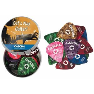 Cascha Guitar Pick Set Box (24 mixed guitar picks + metal box) kép