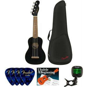 Fender Venice Soprano Ukulele WN Black SET Szoprán ukulele Fekete kép
