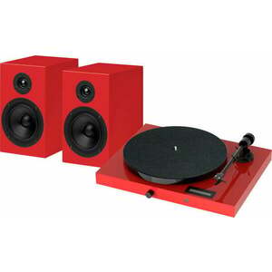 Pro-Ject Juke Box E1 + Speaker Box 5 OM5e High Gloss Red kép