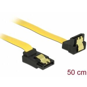 DELOCK SATA-III összekötő kábel, fémlappal, 50cm (82821) sárga kép