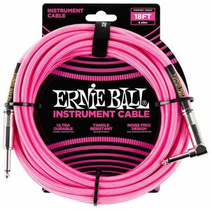 Ernie Ball 18' Braided Cable Neon Pink kép