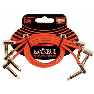 Ernie Ball 12" Flat Ribbon Patch Cable Red 3-Pack kép