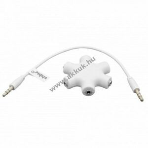 Audio splitter / jack fej, fülhallgató, hangjel elosztó 5 portos adapter (3, 5mm) fehér kép