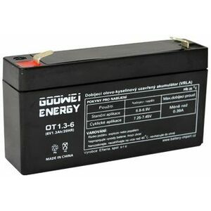 GOOWEI ENERGY Karbantartásmentes ólom-sav akkumulátor OT1.3-6, 6V, 1.3Ah kép