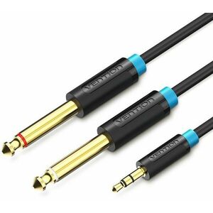 Vention 3.5mm Male to 2x 6.3mm Male Audio Cable 0.5m Black kép