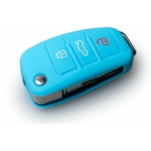 Ochranné silikonové pouzdro na klíč pro Audi s vystřelovacím klíčem, barva světle modrá kép