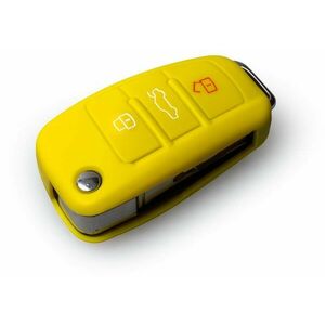 Ochranné silikonové pouzdro na klíč pro Audi s vystřelovacím klíčem, barva žlutá kép