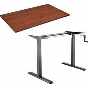 AlzaErgo Table ET3 fekete + TTE-01 140x80 cm, barna furnér asztallap kép