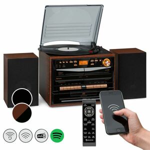 Auna 388-DAB+, sztereó rendszer, 20 W max., bakelit lemezek, CD, kazettás, BT, FM/DAB+, USB kép