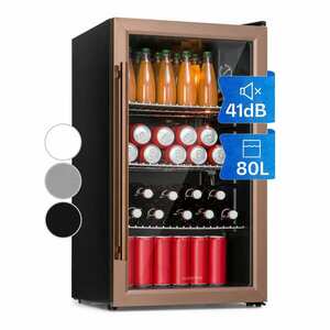 Klarstein Beersafe XXL, hűtőszekrény, 80 liter, 3 polc, E energiahatékonysági osztály, panoráma üvegajtó kép