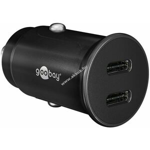 Goobay autós dupla USB-C gyorstöltő, (Power Delivery), 30W, 12V/24V - A készlet erejéig! kép