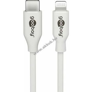 Goobay Apple Lightning-USB C töltő és adatkábel, fehér MFI chip támogatás 1m kép
