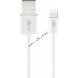 Goobay USB és Apple Lightning (MFI tanusítvánnyal ellátott) töltő- és adakábel fehér 1m kép