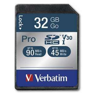 VERBATIM Memóriakártya, SDHC, 32GB, CL10/U3, 90/45MB/sec, VERBATI... kép