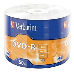 VERBATIM DVD-R lemez, 4, 7GB, 16x, 50 db, zsugor csomagolás, VERBATIM kép